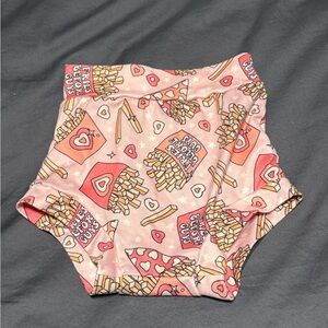 Playful Pink Heart and Fry Diaper Cover